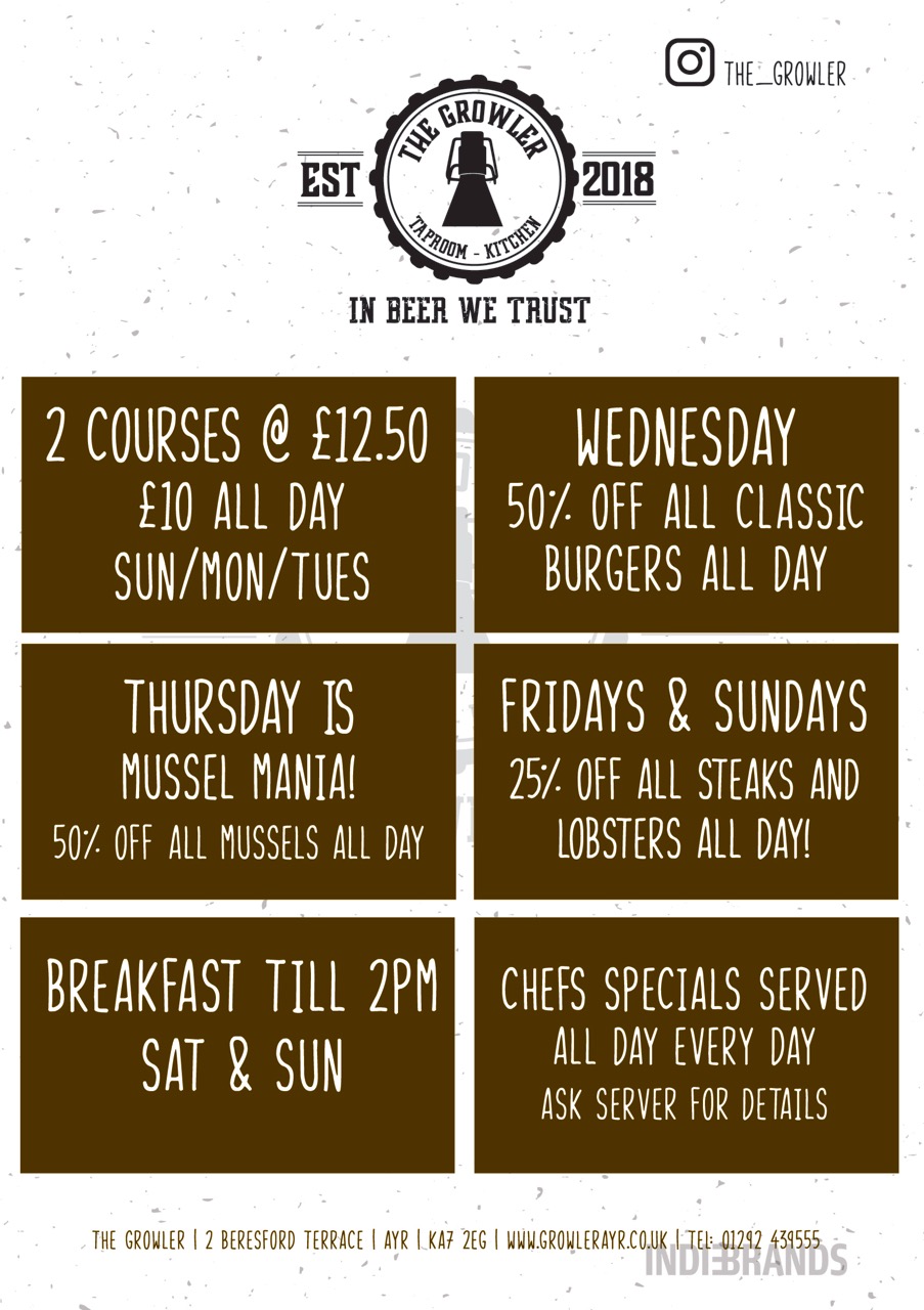 The Growler Taproom & Kitchen Bar & Restaurant in Ayr